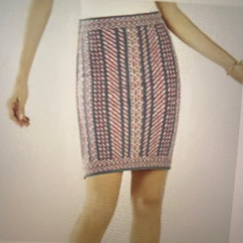 Bcbgmaxazria Pavel Jacquard Pencil Skirt Sz M